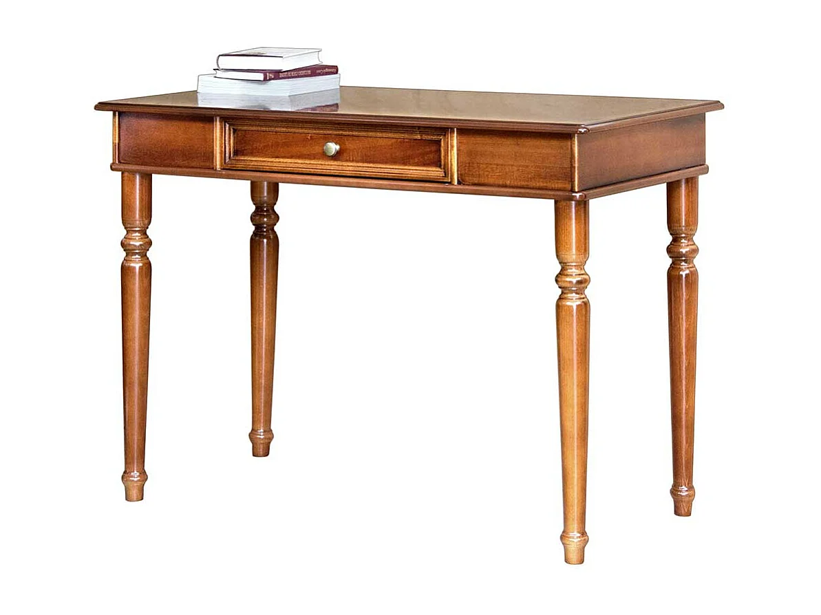 Schreibtisch mit Schublade in Nussbaumfarben klassischen Stil