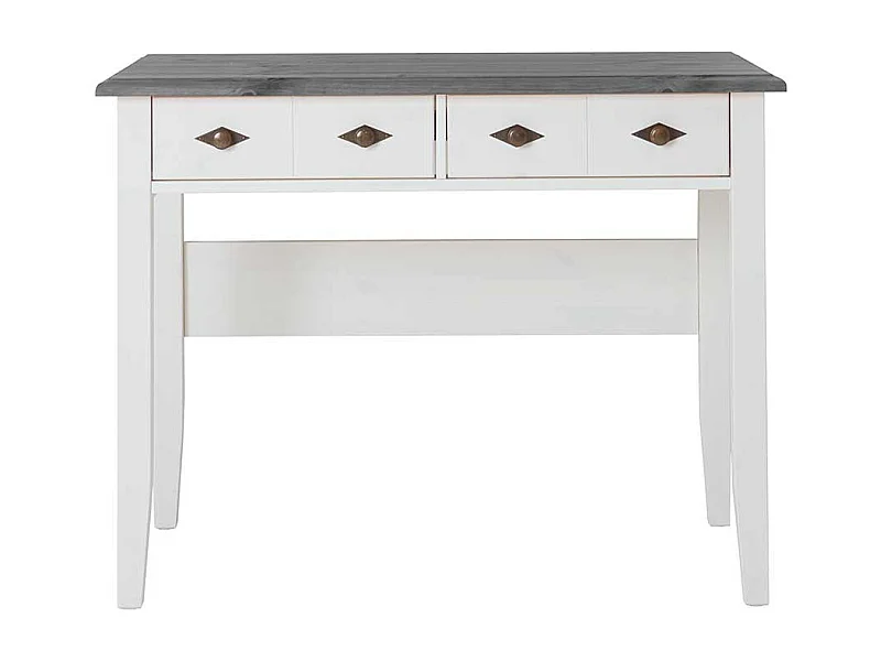 Schreibtisch oder Frisiertisch in Grau und Weiß Kiefer Massivholz