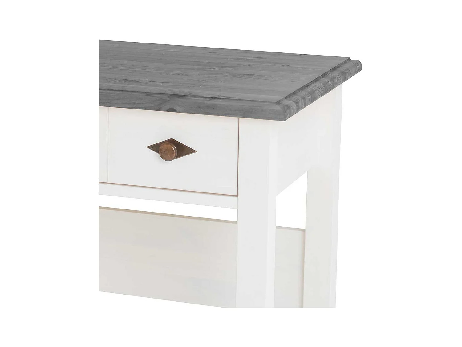 Schreibtisch oder Frisiertisch in Grau und Weiß Kiefer Massivholz