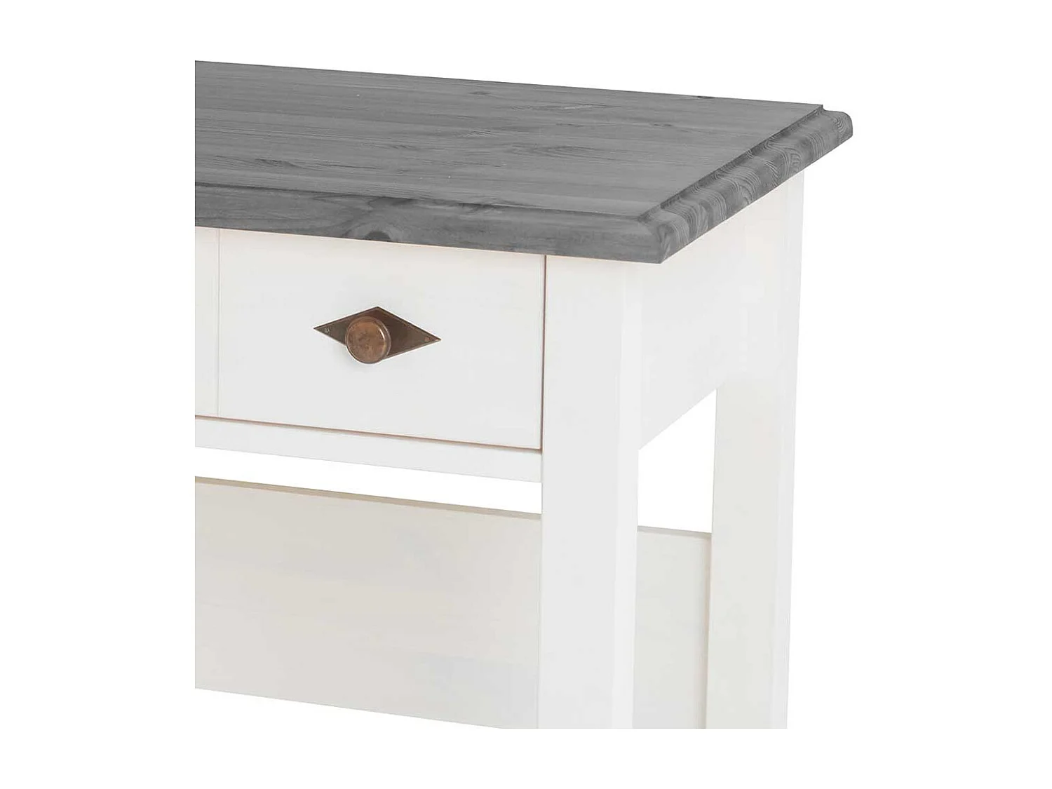 Schreibtisch oder Frisiertisch in Grau und Weiß Kiefer Massivholz