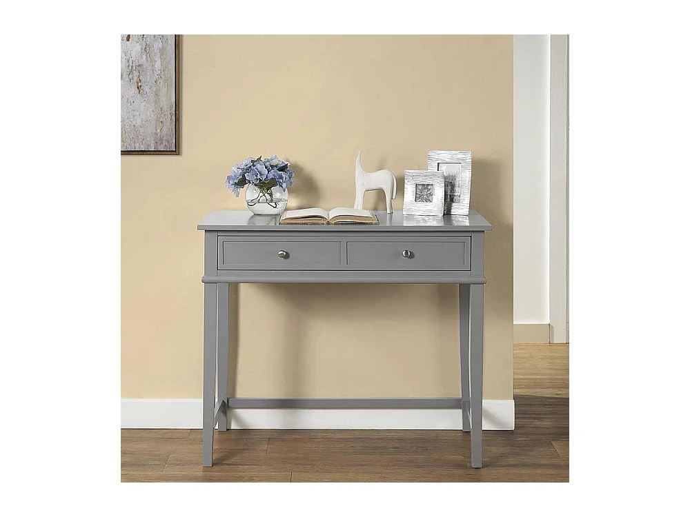Home Office Tisch in Grau lackiert einer Schublade