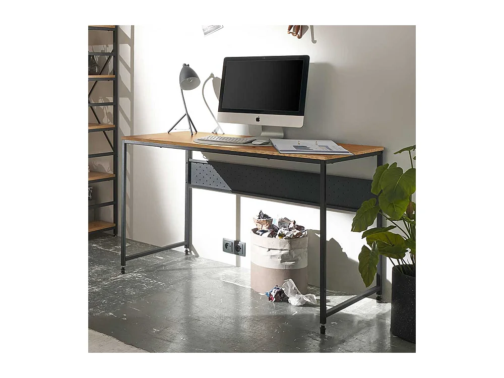 Bürotisch im Industry und Loft Stil Metall Bügelgestell