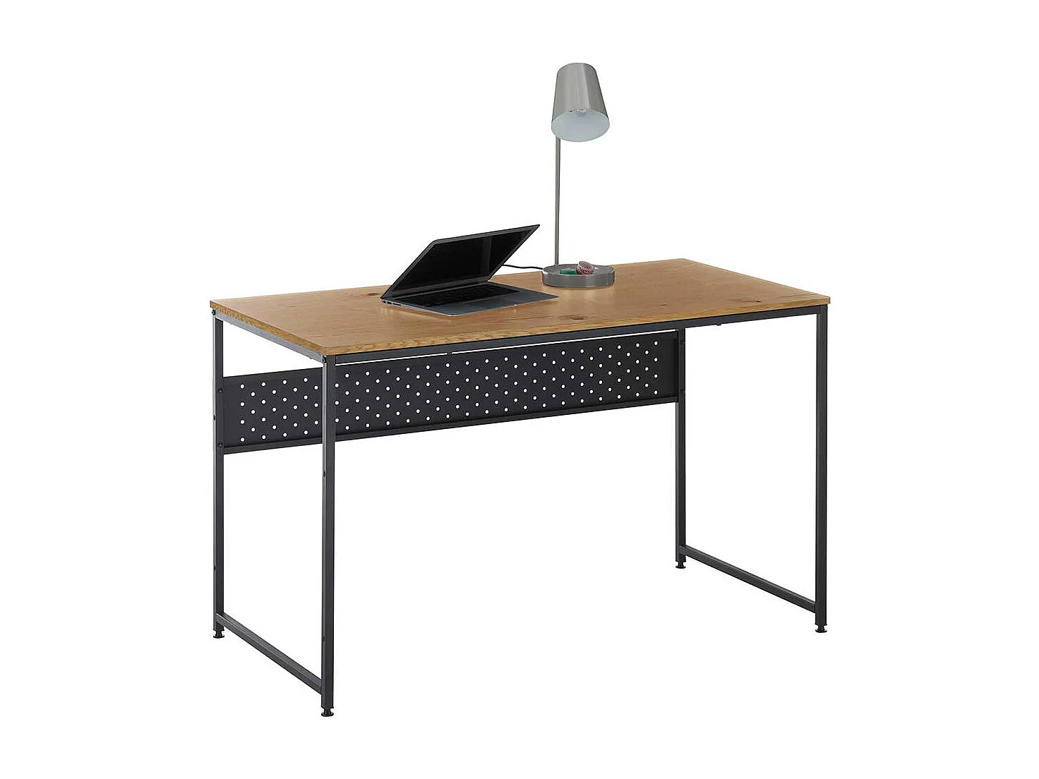 Bürotisch im Industry und Loft Stil Metall Bügelgestell