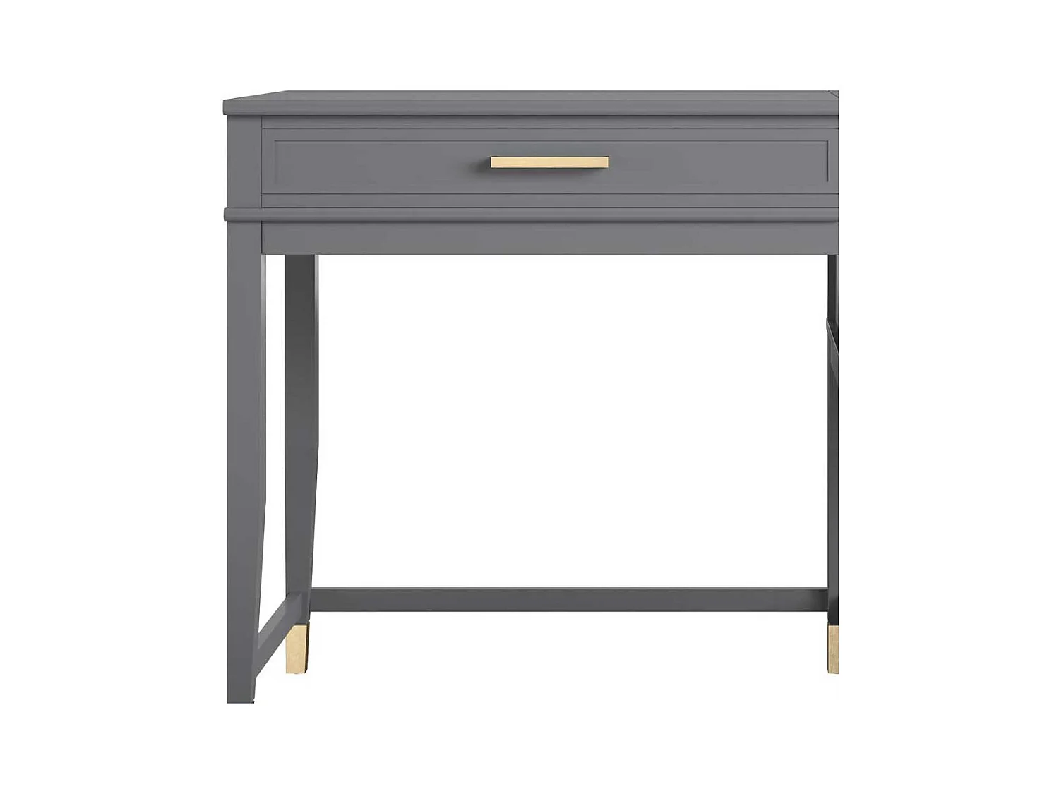 Home Office Schreibtisch Dunkelgrau im Landhausstil hochklappbare Tischplatte
