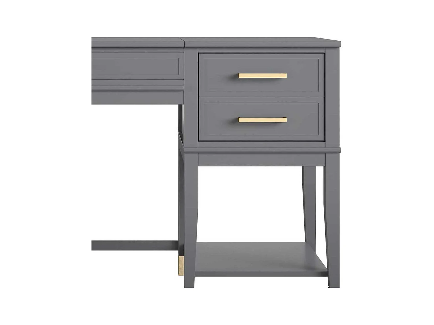 Home Office Schreibtisch Dunkelgrau im Landhausstil hochklappbare Tischplatte