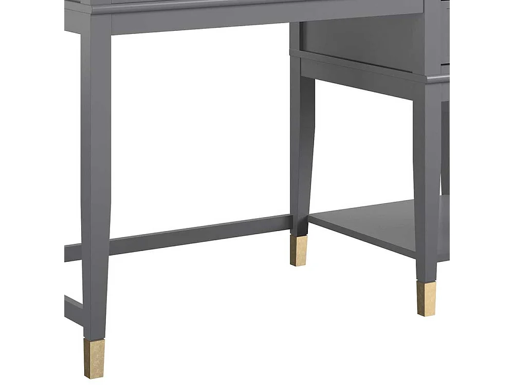 Home Office Schreibtisch Dunkelgrau im Landhausstil hochklappbare Tischplatte