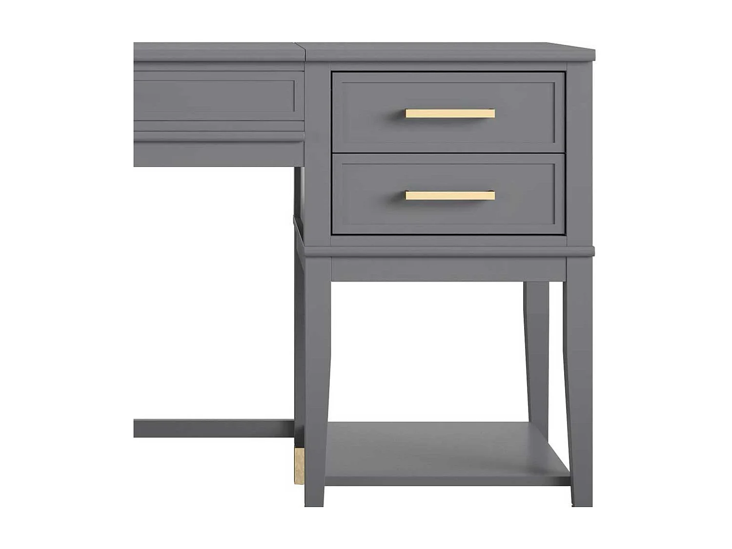 Home Office Schreibtisch Dunkelgrau im Landhausstil hochklappbare Tischplatte