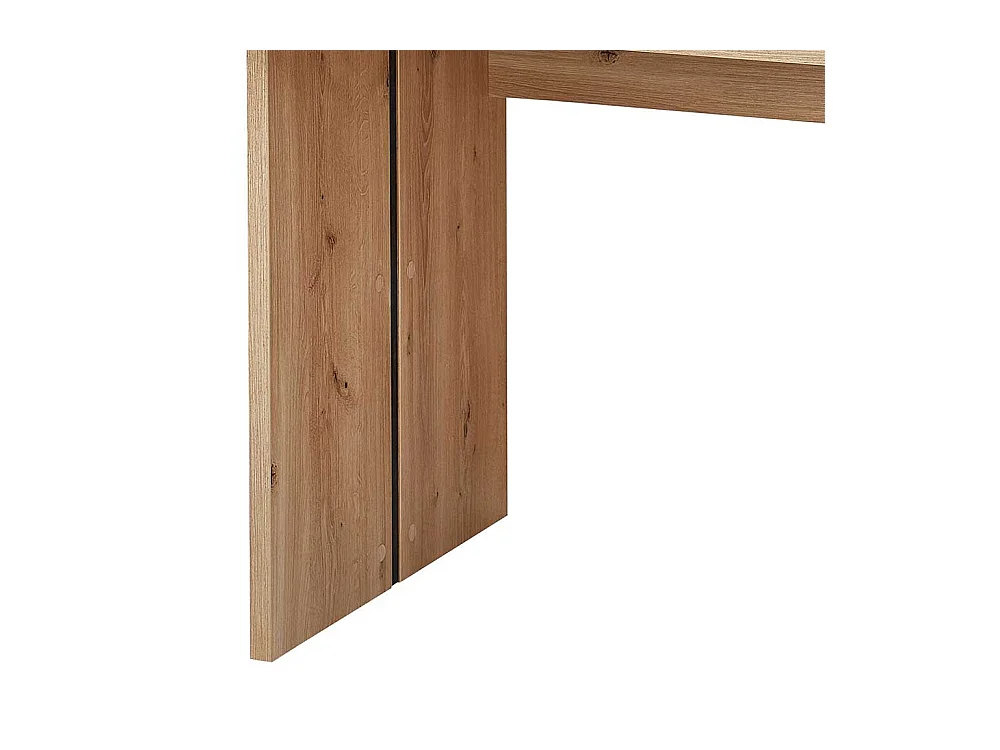 Schreibtisch in Wildeichefarben rechteckiger Tischplatte