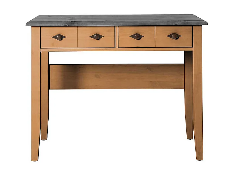Konsolentisch oder Schreibtisch in Grau und Kiefer Laugenfarben Landhausstil