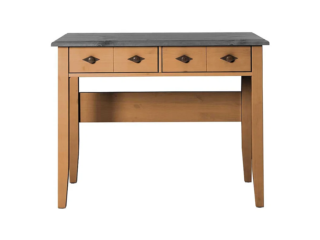 Konsolentisch oder Schreibtisch in Grau und Kiefer Laugenfarben Landhausstil