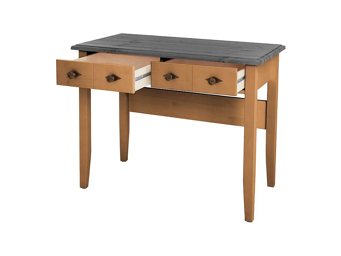 Konsolentisch oder Schreibtisch in Grau und Kiefer Laugenfarben Landhausstil
