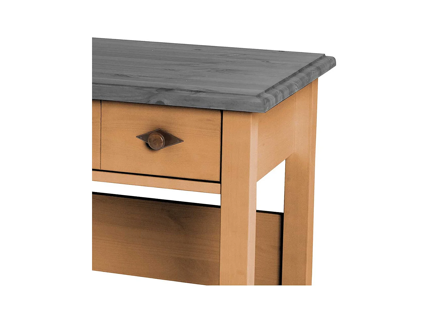 Konsolentisch oder Schreibtisch in Grau und Kiefer Laugenfarben Landhausstil