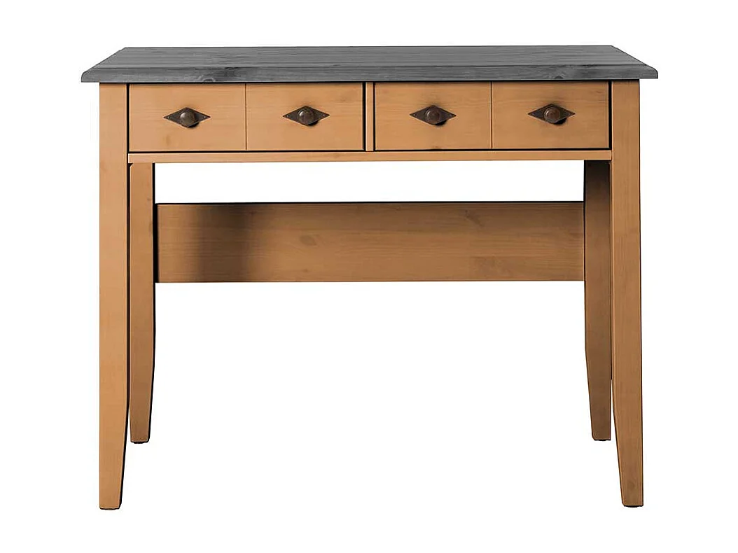 Konsolentisch oder Schreibtisch in Grau und Kiefer Laugenfarben Landhausstil