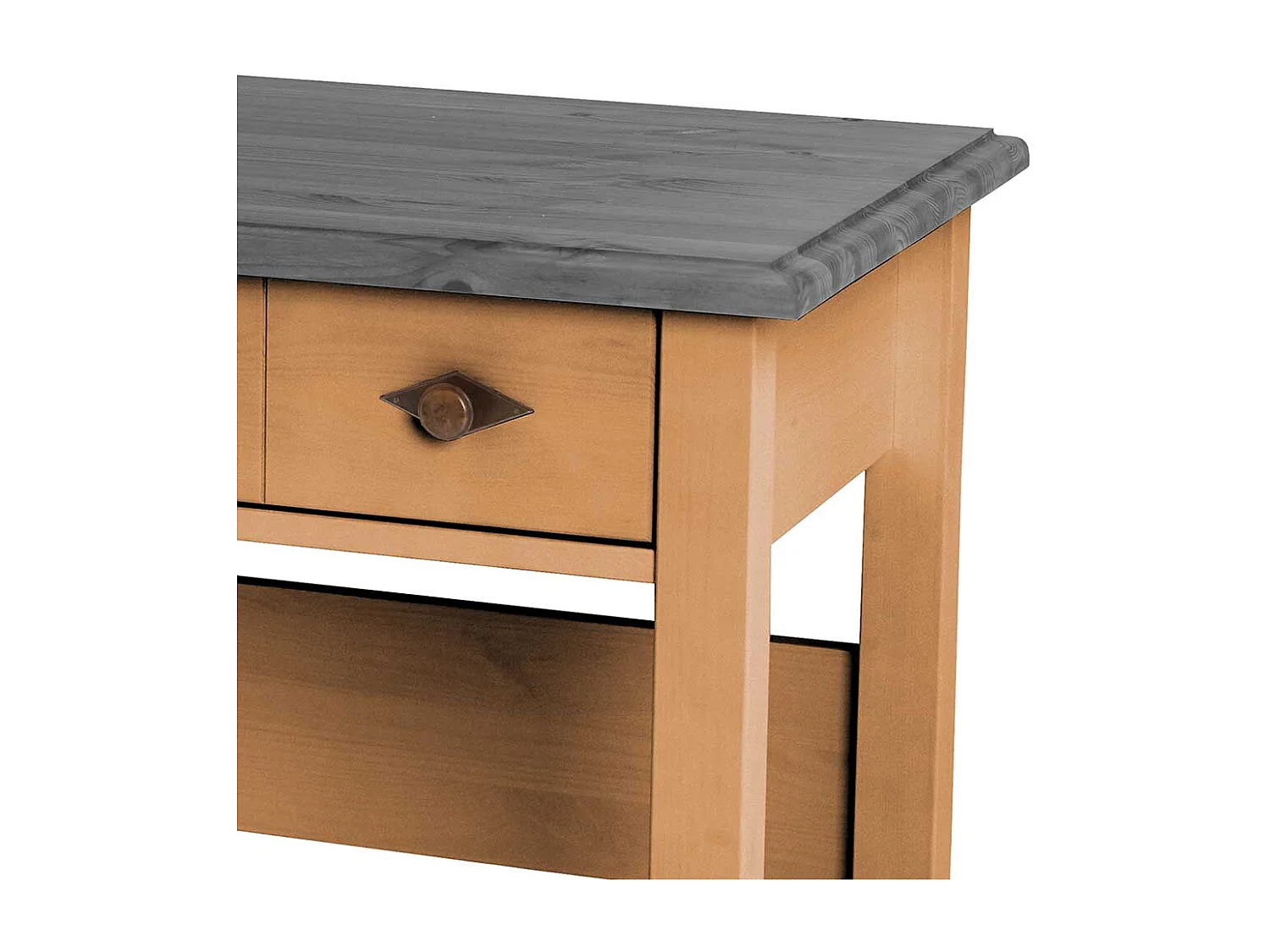 Konsolentisch oder Schreibtisch in Grau und Kiefer Laugenfarben Landhausstil