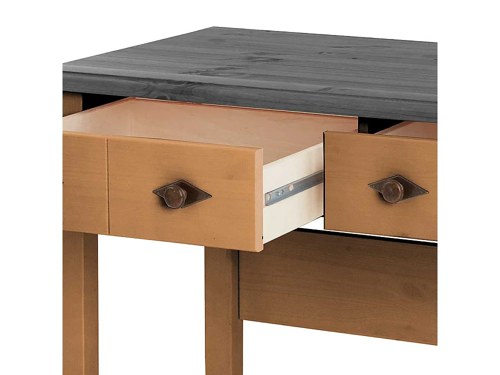 Konsolentisch oder Schreibtisch in Grau und Kiefer Laugenfarben Landhausstil