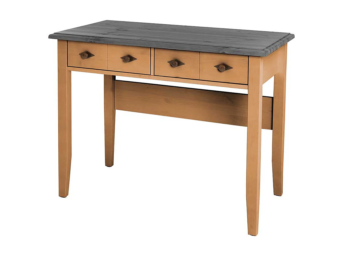 Konsolentisch oder Schreibtisch in Grau und Kiefer Laugenfarben Landhausstil