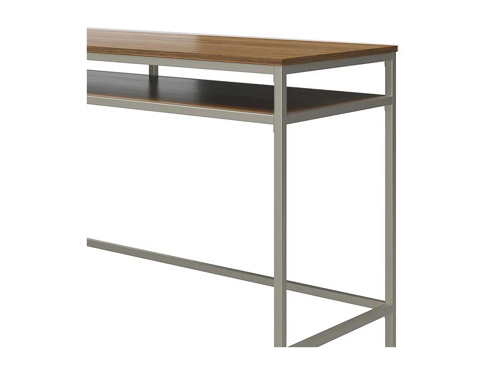 Bürotisch modern in Walnussfarben und Taupe 153 cm breit