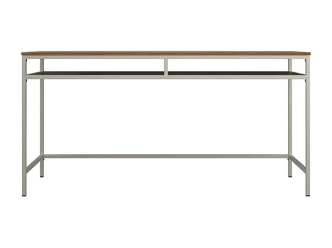 Bürotisch modern in Walnussfarben und Taupe 153 cm breit