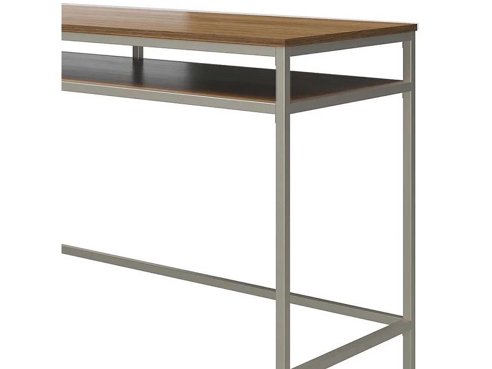 Bürotisch modern in Walnussfarben und Taupe 153 cm breit