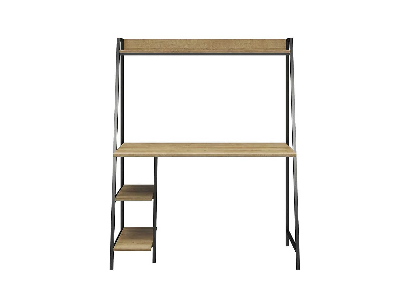 Moderner Homeoffice Tisch mit Seitenregalen 134 cm hoch