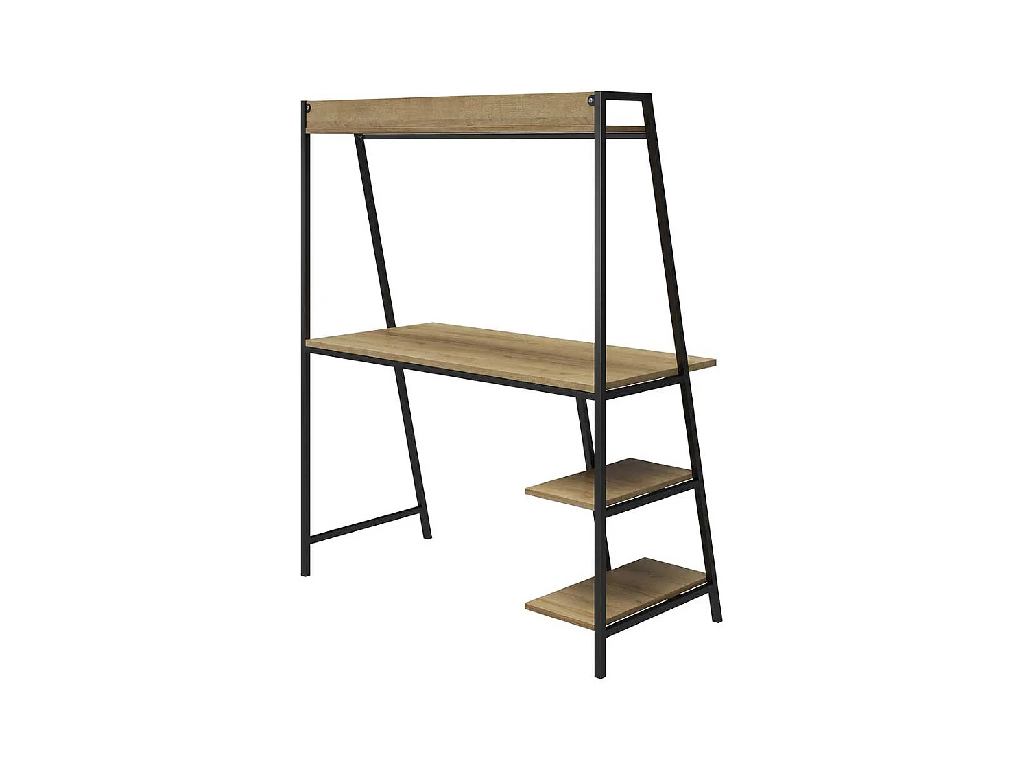 Moderner Homeoffice Tisch mit Seitenregalen 134 cm hoch