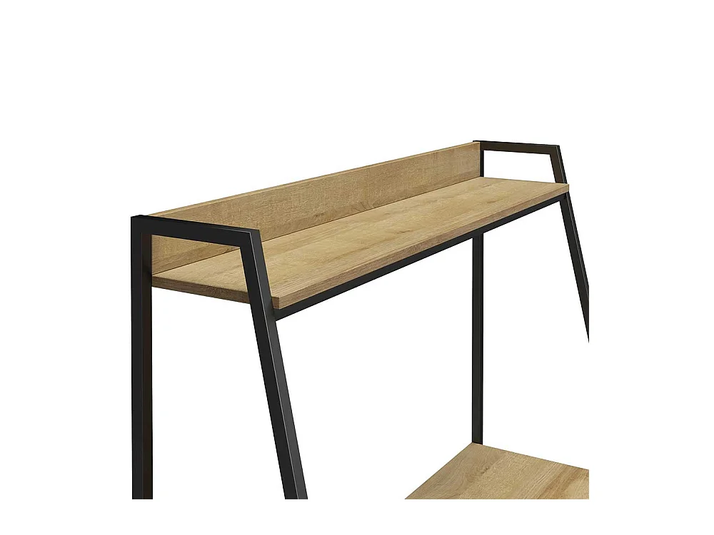 Moderner Homeoffice Tisch mit Seitenregalen 134 cm hoch