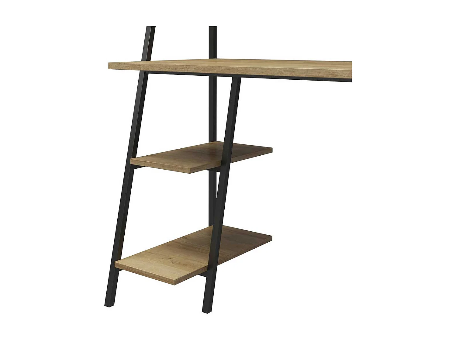 Moderner Homeoffice Tisch mit Seitenregalen 134 cm hoch