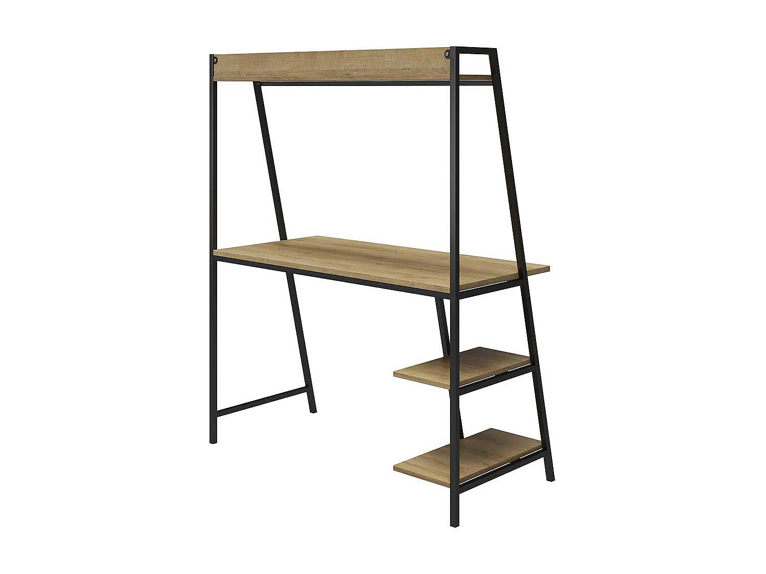 Moderner Homeoffice Tisch mit Seitenregalen 134 cm hoch