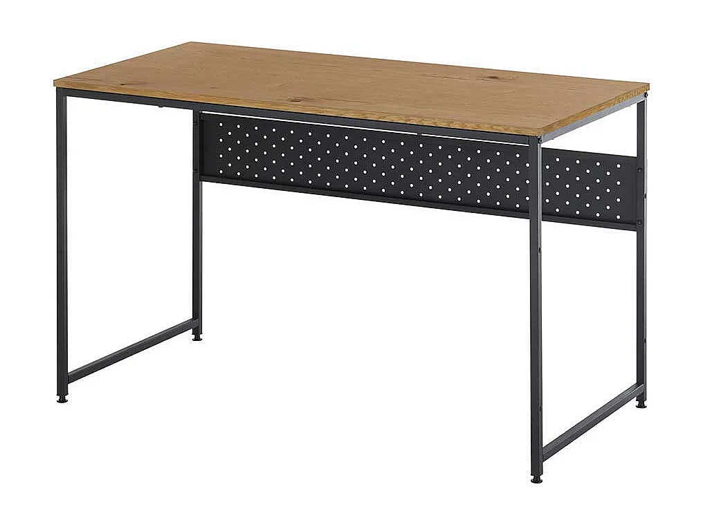 Büroschreibtisch in Wildeichefarben und Schwarz Rollcontainer (zweiteilig)