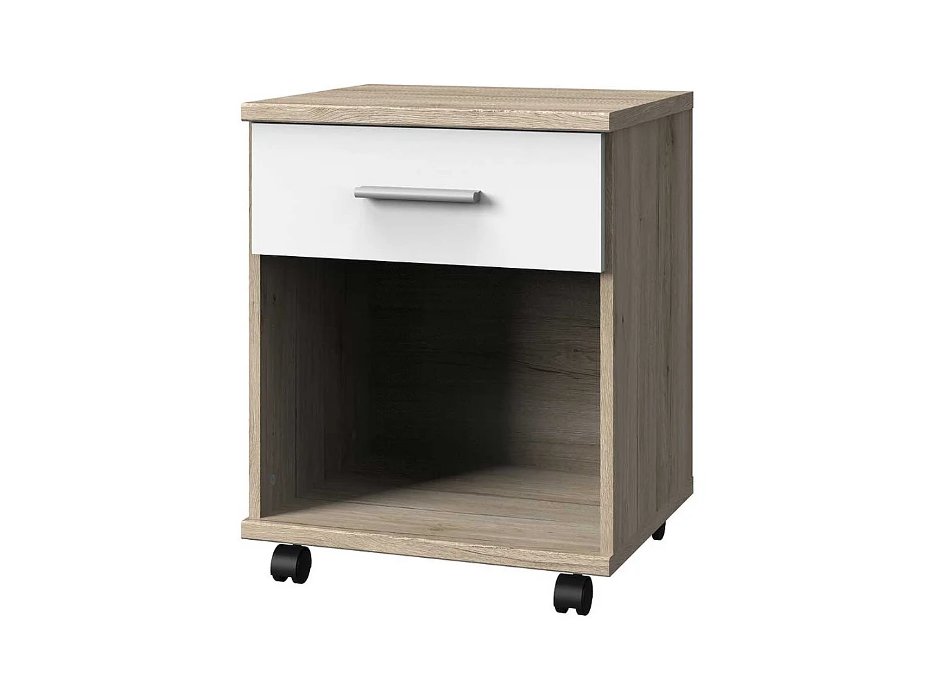 Schreibtisch 140 cm breit in Eiche San Remo und Weiß Made in Germany