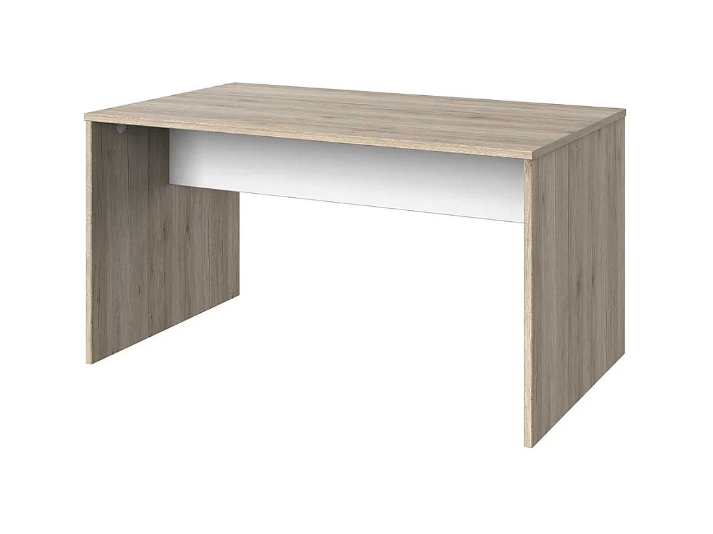 Schreibtisch 140 cm breit in Eiche San Remo und Weiß Made in Germany