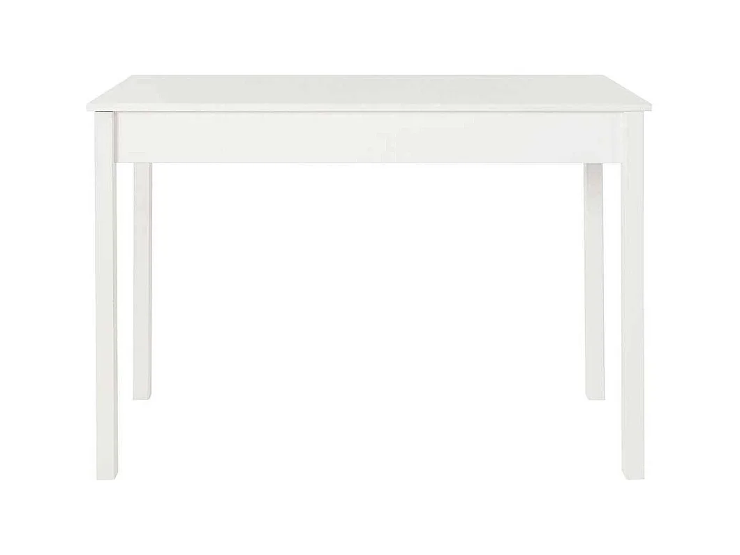 Schreibtisch aus Kiefer Massivholz Weiß lackiert zwei Schubladen