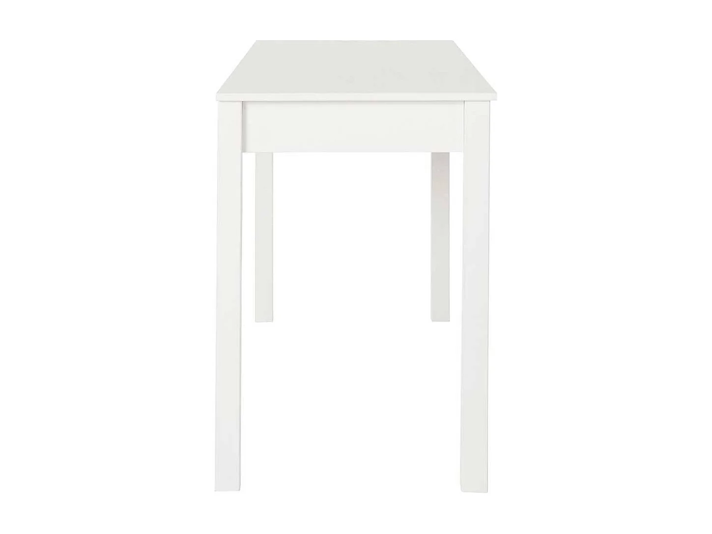 Schreibtisch aus Kiefer Massivholz Weiß lackiert zwei Schubladen