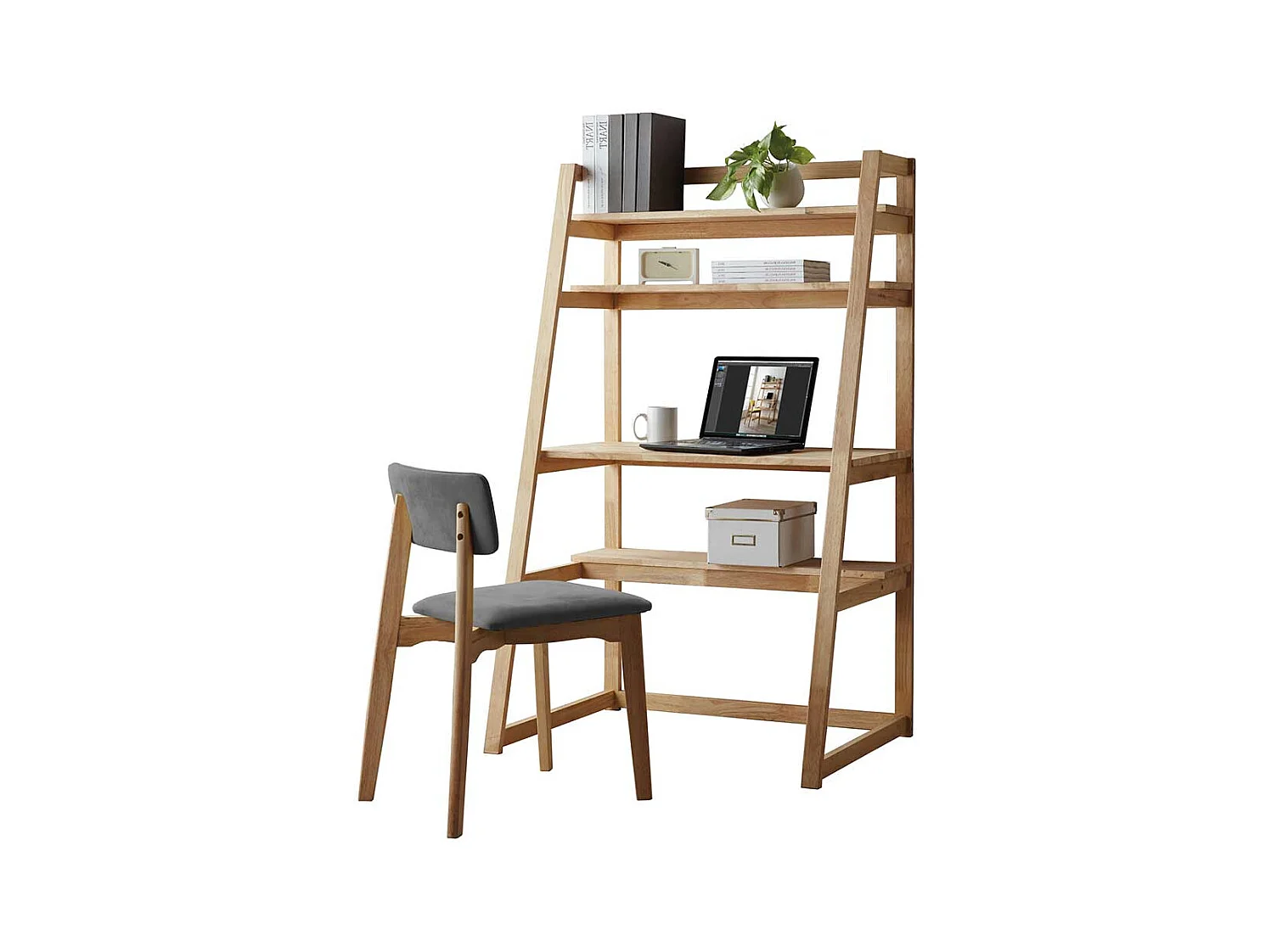 Design Schreibtisch aus Massivholz Druckerablage (zweiteilig)