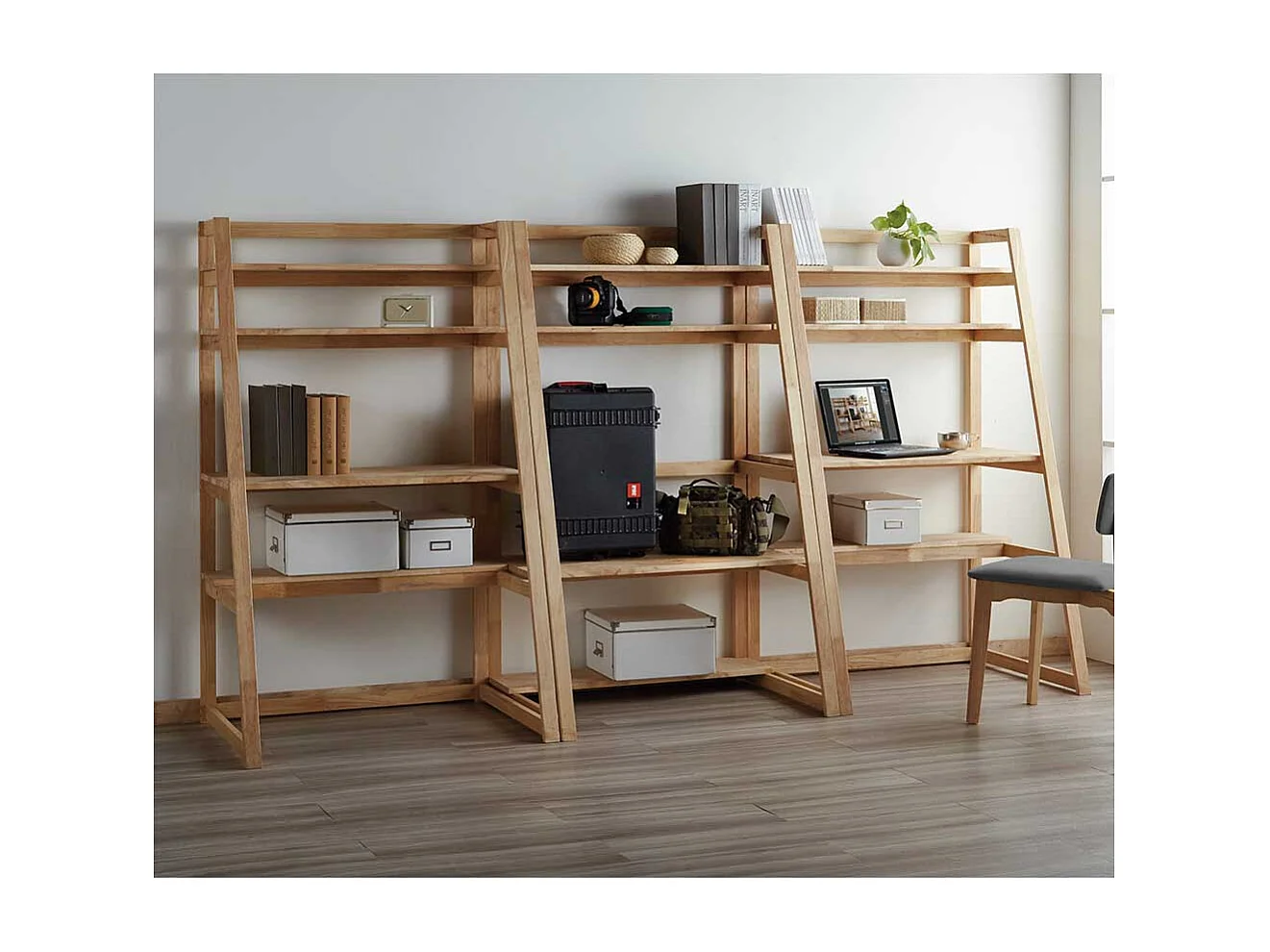 Design Schreibtisch aus Massivholz Druckerablage (zweiteilig)