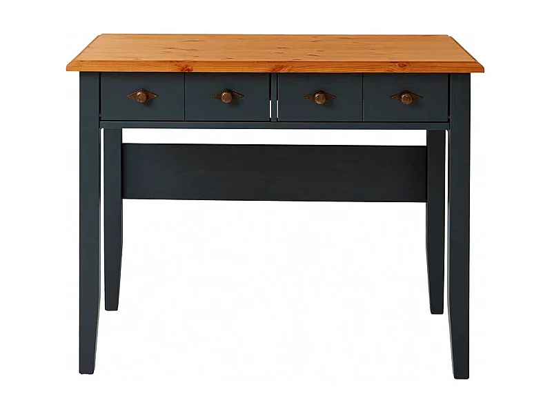 Schminktisch mit Schubladen im Landhausstil Kieferfarben und Schwarz