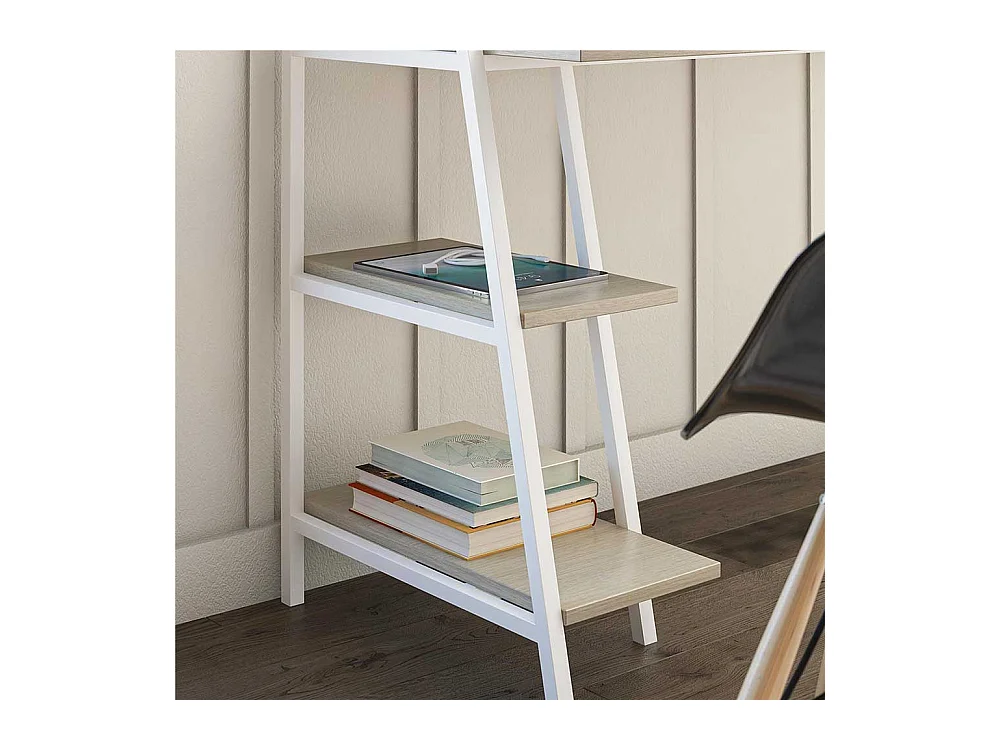 Homeoffice Arbeitsplatz mit Seitenregalen Skandi Design