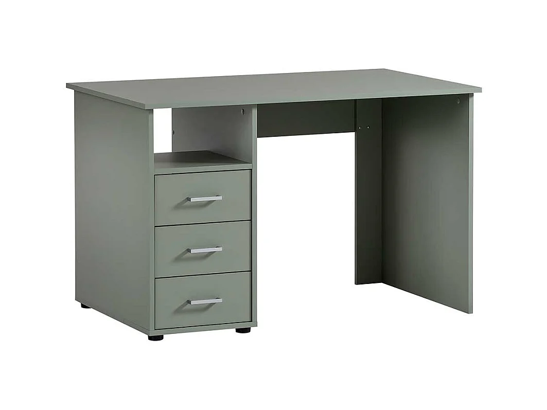 Schreibtisch Bürotisch mit drei Schubladen und Metallgriffen