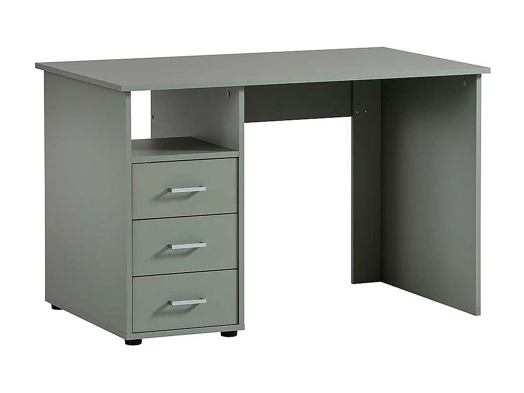 Schreibtisch Bürotisch mit drei Schubladen und Metallgriffen