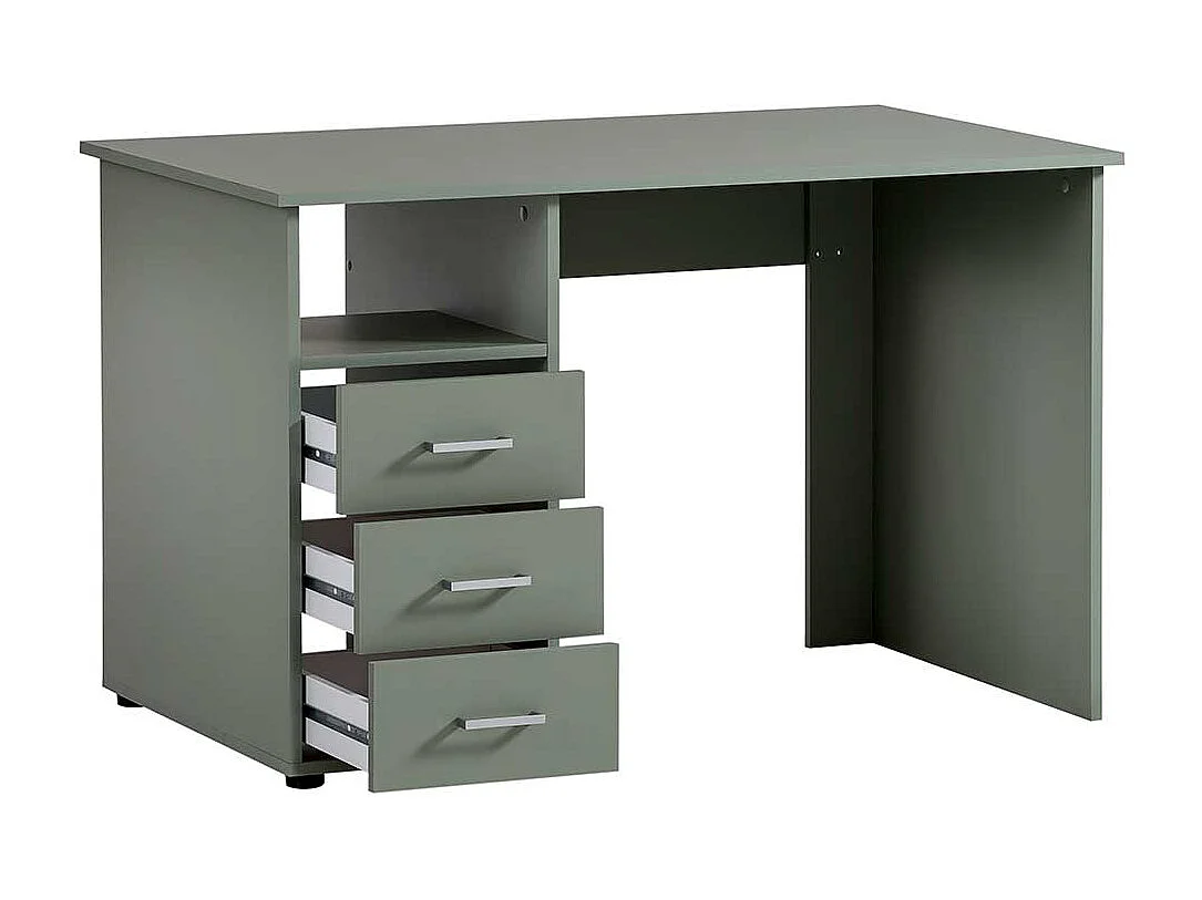 Schreibtisch Bürotisch mit drei Schubladen und Metallgriffen