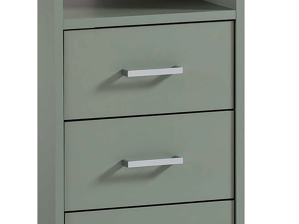 Schreibtisch Bürotisch mit drei Schubladen und Metallgriffen