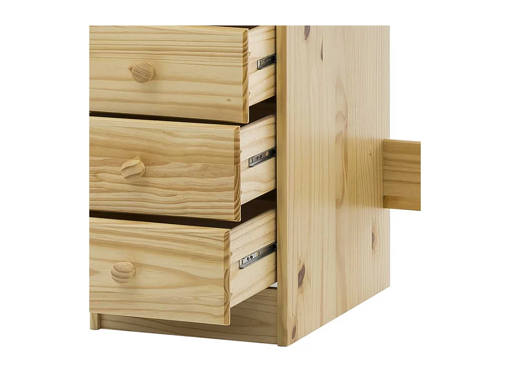 Kiefer Schreibtisch massiv lackiert drei Schubladen