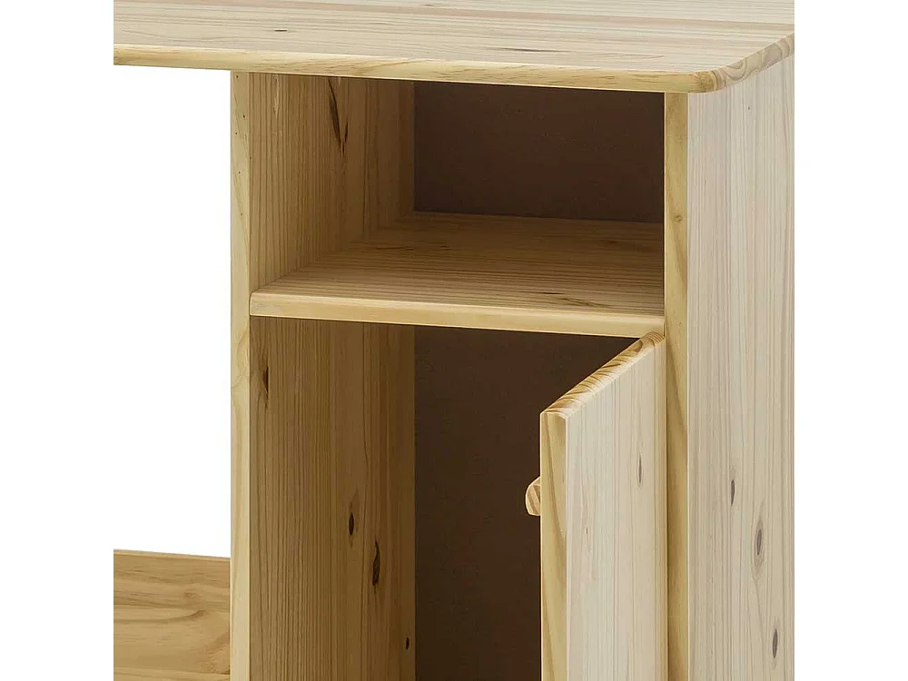 Kiefer Schreibtisch massiv lackiert drei Schubladen