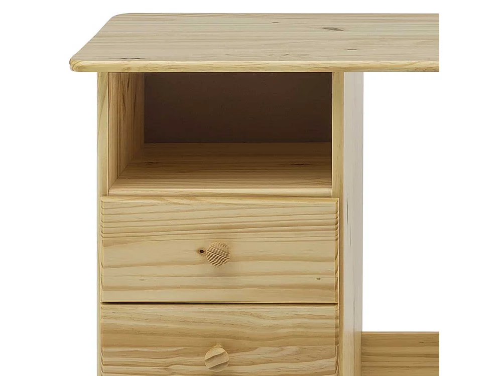 Kiefer Schreibtisch massiv lackiert drei Schubladen