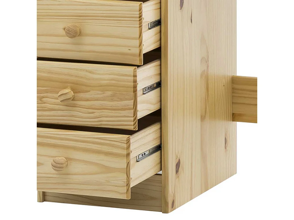 Kiefer Schreibtisch massiv lackiert drei Schubladen