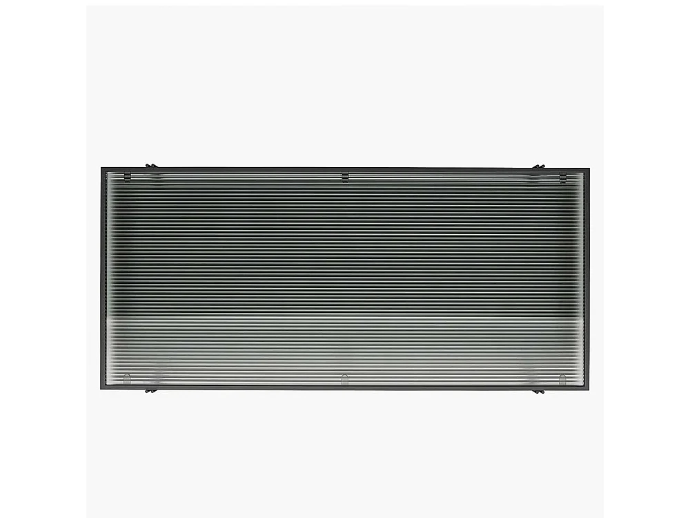 Schwarzer Schreibtisch aus Metall Strukturglasplatte