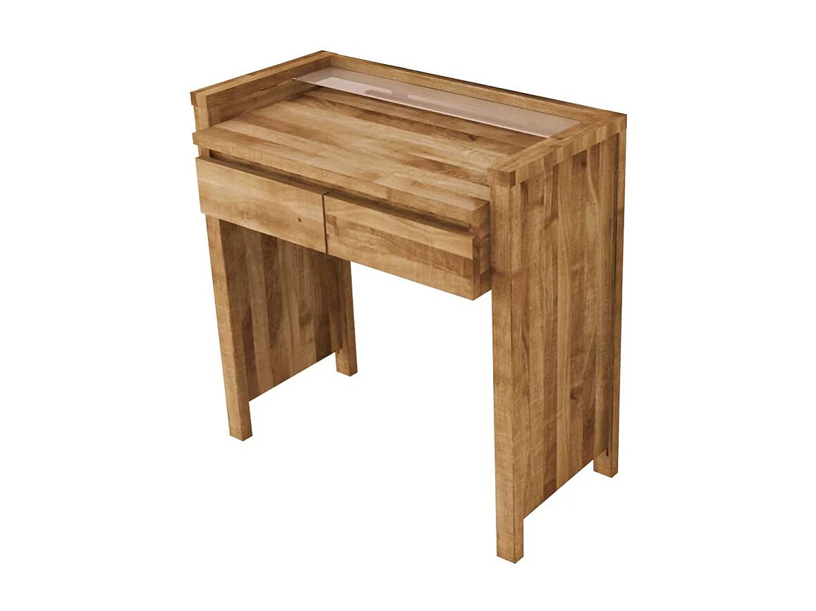 Massivholz Schreibtisch aus Wildeiche massiv geölt 85 cm