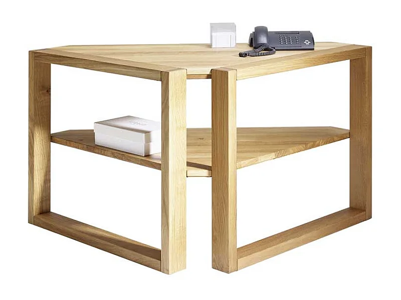 Eckbürotisch aus Wildeiche Massivholz geölt