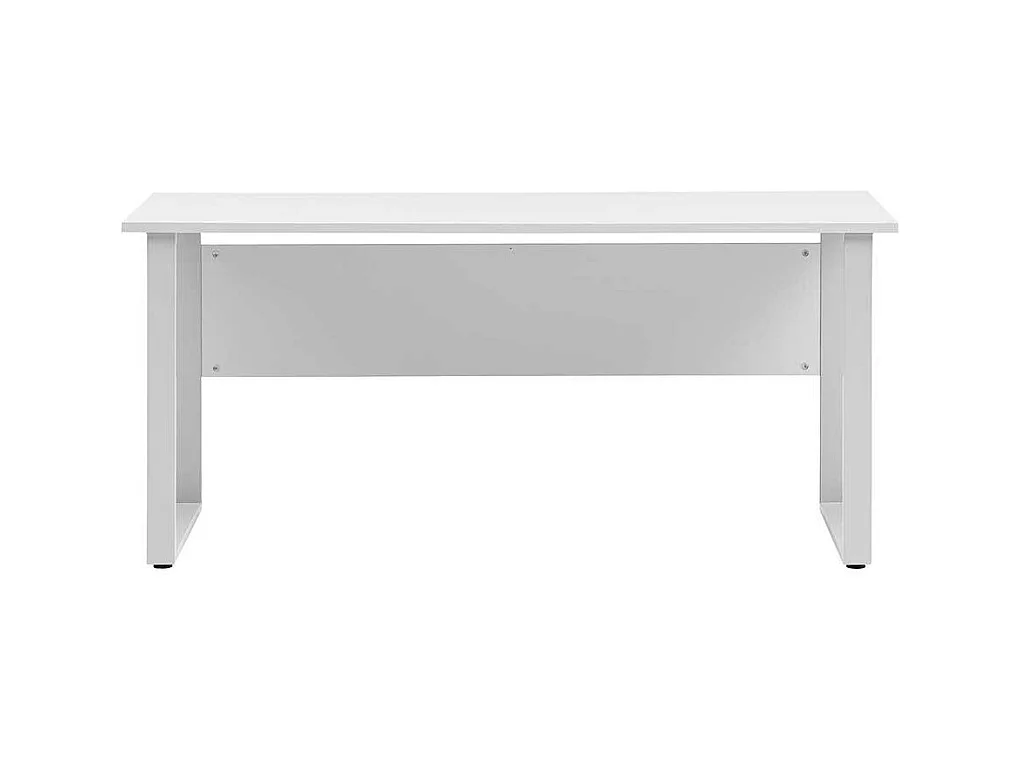 Home Office Tisch in Lichtgrau Metall Bügelgestell