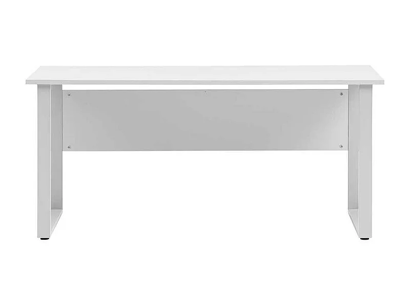 Home Office Tisch in Lichtgrau Metall Bügelgestell